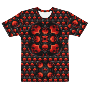 Symmetrical Protective Pattern Skull Dark Version AOP T-shirt - SkySkull Art