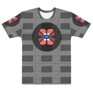 Smooth Hypnotic Skull USA Flag  AOP T-shirt - SkySkull Art