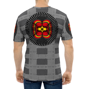 Smooth Hypnotic Skull German Flag  AOP T-shirt - SkySkull Art