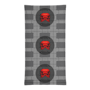 Hypnotic Left Right Red Skull Neck Gaiter - SkySkull Art