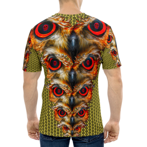 Owl Eyes See Skull  Hypnotic Circles with Yellow AOP T-shirt - SkySkull Art