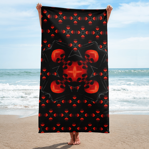 Perfect X, Simple Dark Summer Fun  Beach Towel - SkySkull Art